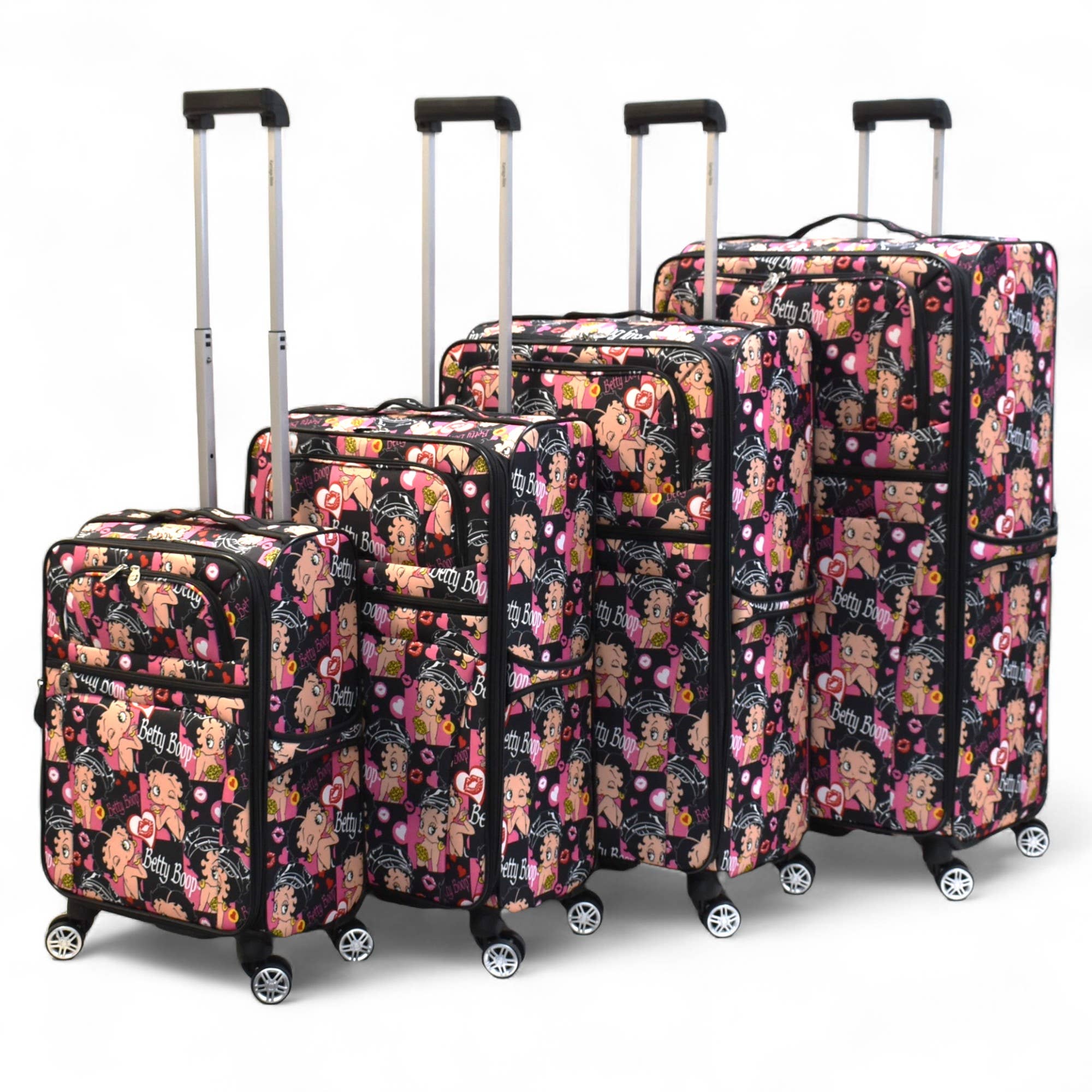 Betty Boop 4-Piece Expandable Spinner Luggage Set